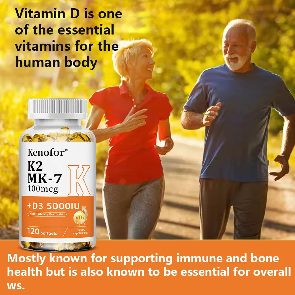 💪 THE BONE & HEART DUO! Vitamin D3 5000IU + K2 - Ultimate Wellness Capsules ❤️