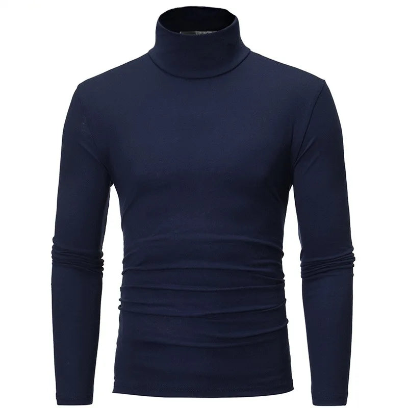 Men's Thermal Underwear Top - High Neck Slim Fit Long Sleeve Base Layer for Winter