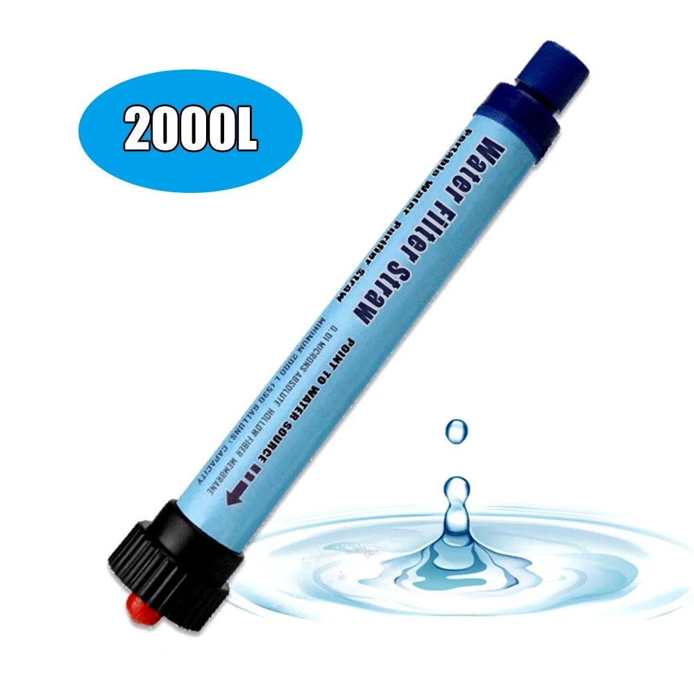 Portable Water Filter Straw - Emergency Survival Filtration System for Camping & Hiking