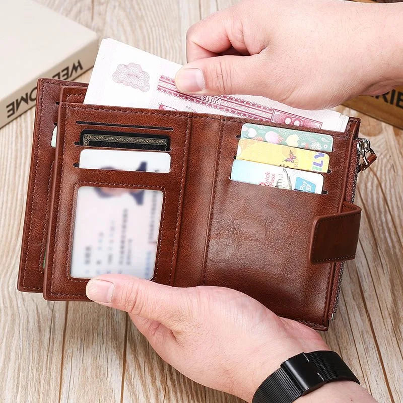 RFID Leather Wallet – Zipper Coin Purse