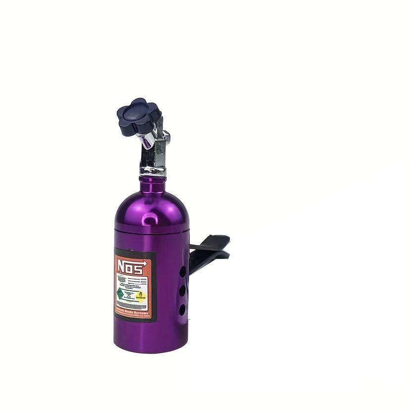 NOS Nitrogen Bottle Car Air Freshener - Lemon Scent Vent Clip Aromatherapy Auto Perfume