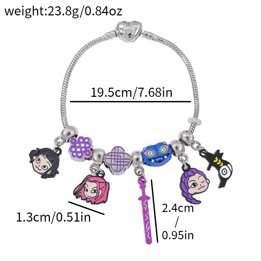 Demon Hunters Anime Character Bracelet - Snake Chain Charm Jewelry