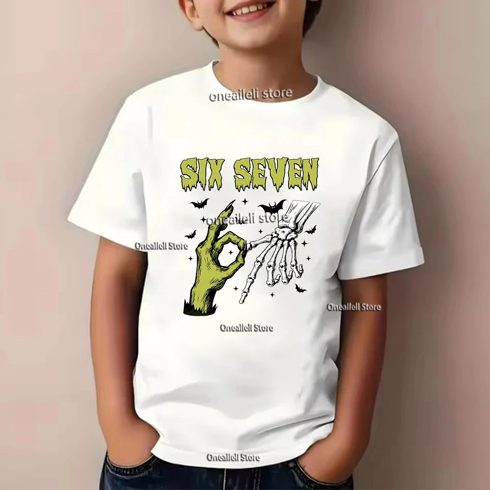 Camiseta infantil de algodão para o verão, com estampa divertida.