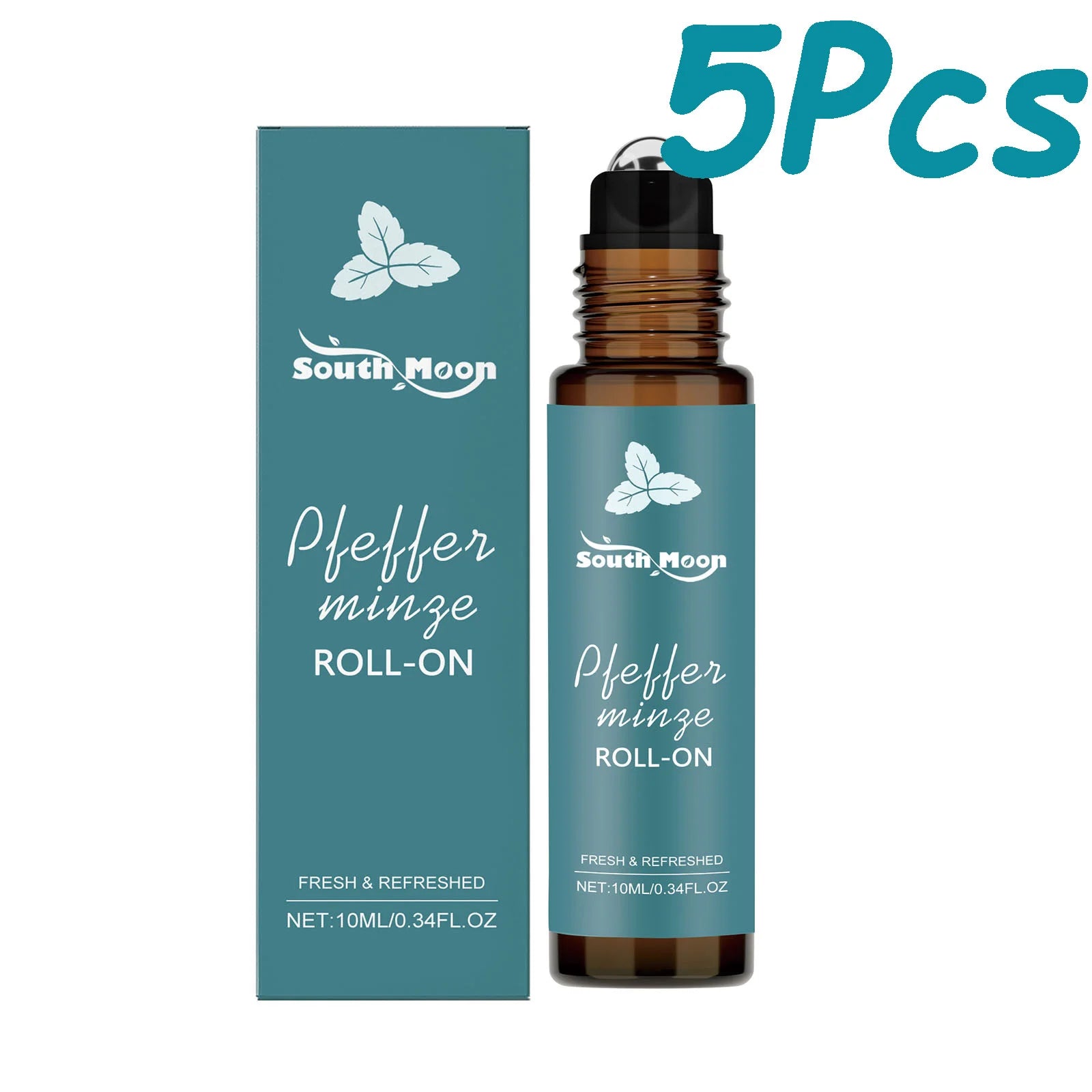 Peppermint Essential Oil Roller - Portable Refreshing Aromatherapy for Relaxation & Massage