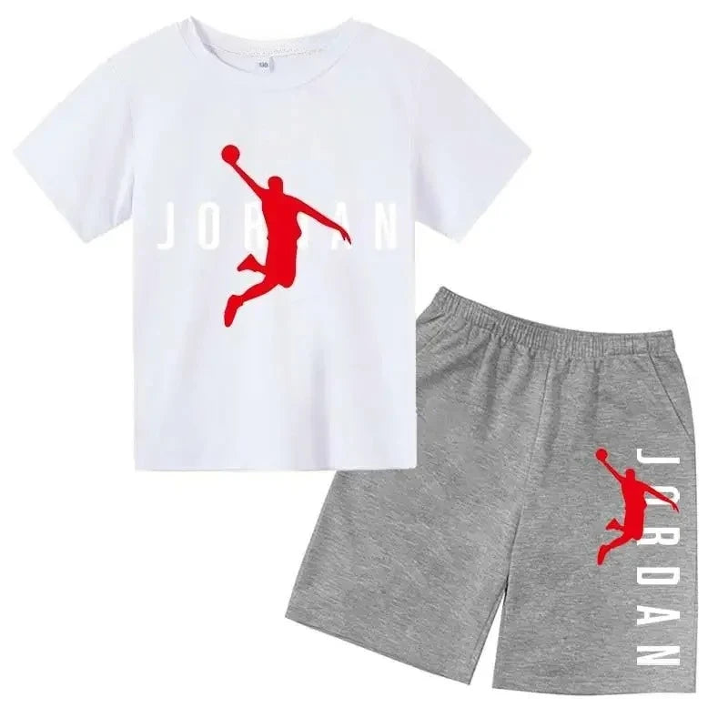 Kids Summer Outfit Set - Boys & Girls Sporty T-Shirt & Shorts (Ages 2-13)