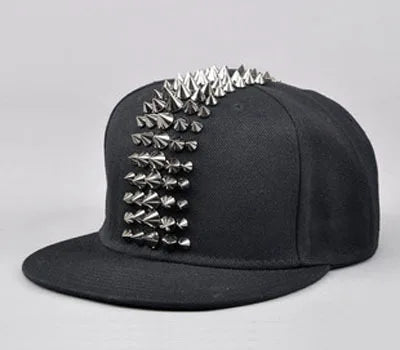 Five Row Rivet Baseball Cap - Hip-Hop Flat Brim Hat for B-Boy Street Dance & Break Dance