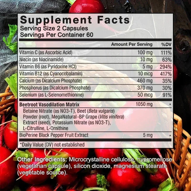 Beetroot Capsules – Organic Powder for Blood Circulation & Pressure