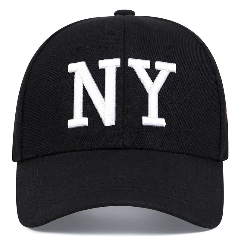 NY Letter Embroidered Baseball Cap - Adjustable Cotton Snapback Hat for Men