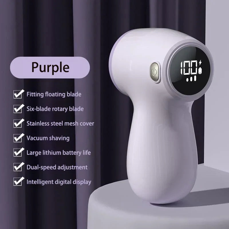 Electric Fabric Shaver - USB Rechargeable Lint Remover with LED Display for Clothes