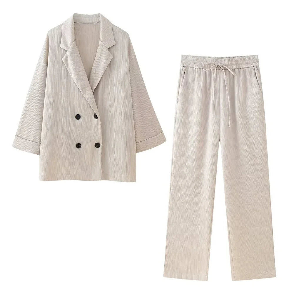 2026 Women’s Double-Breasted Suit Set – Spring/Summer