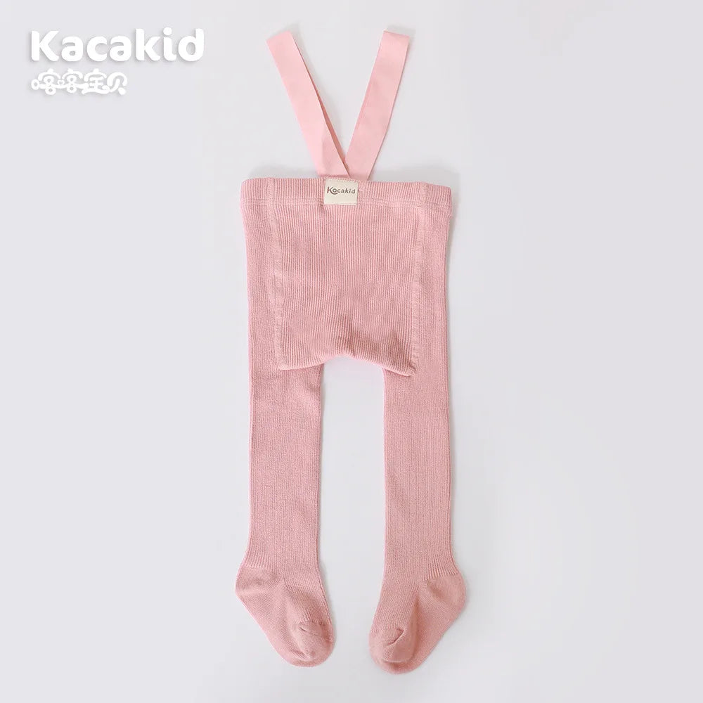 Christmas Baby Knit Suspender Tights 0-24M Infant Toddler High Waist Leggings