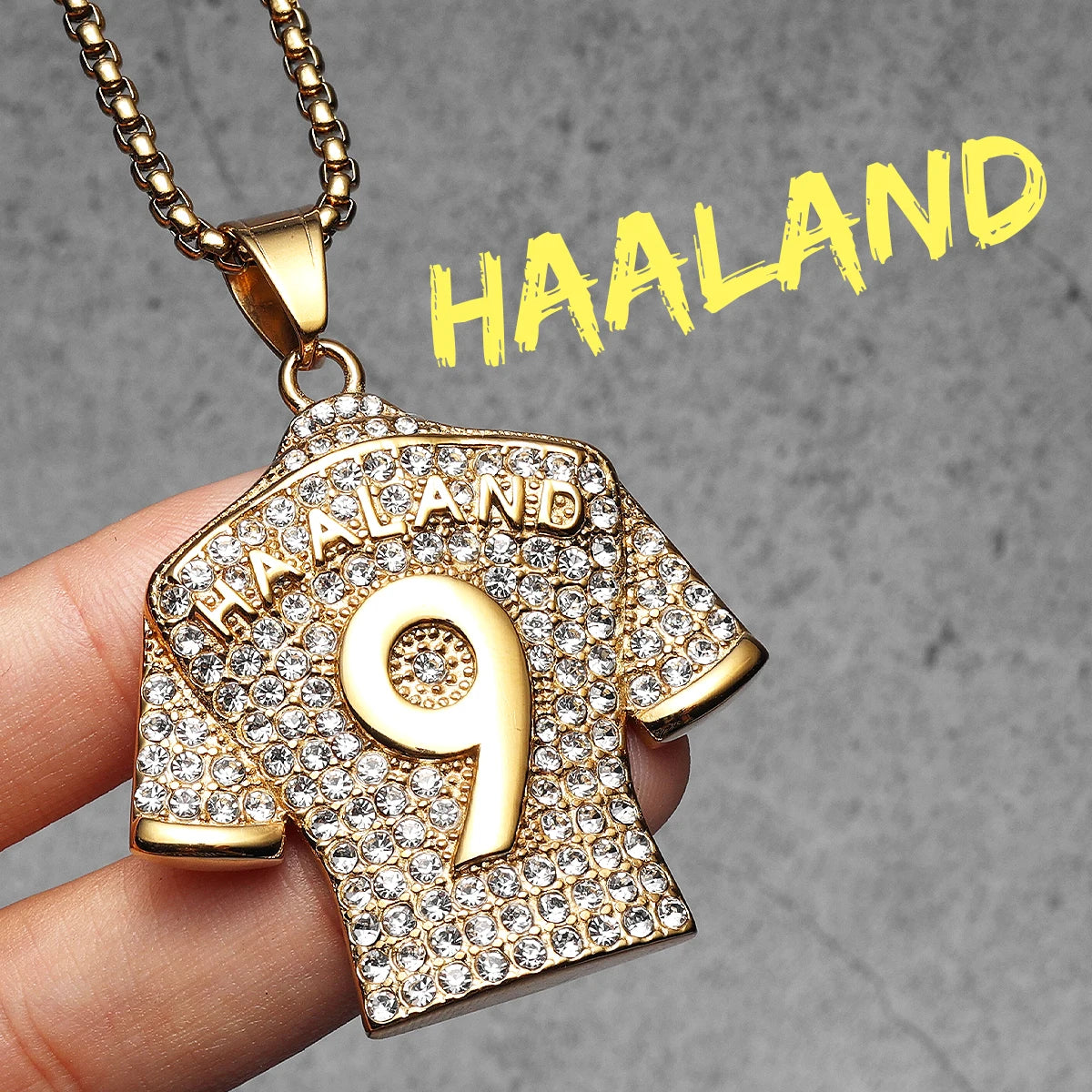 Football Star Pendant Necklace Stainless Steel