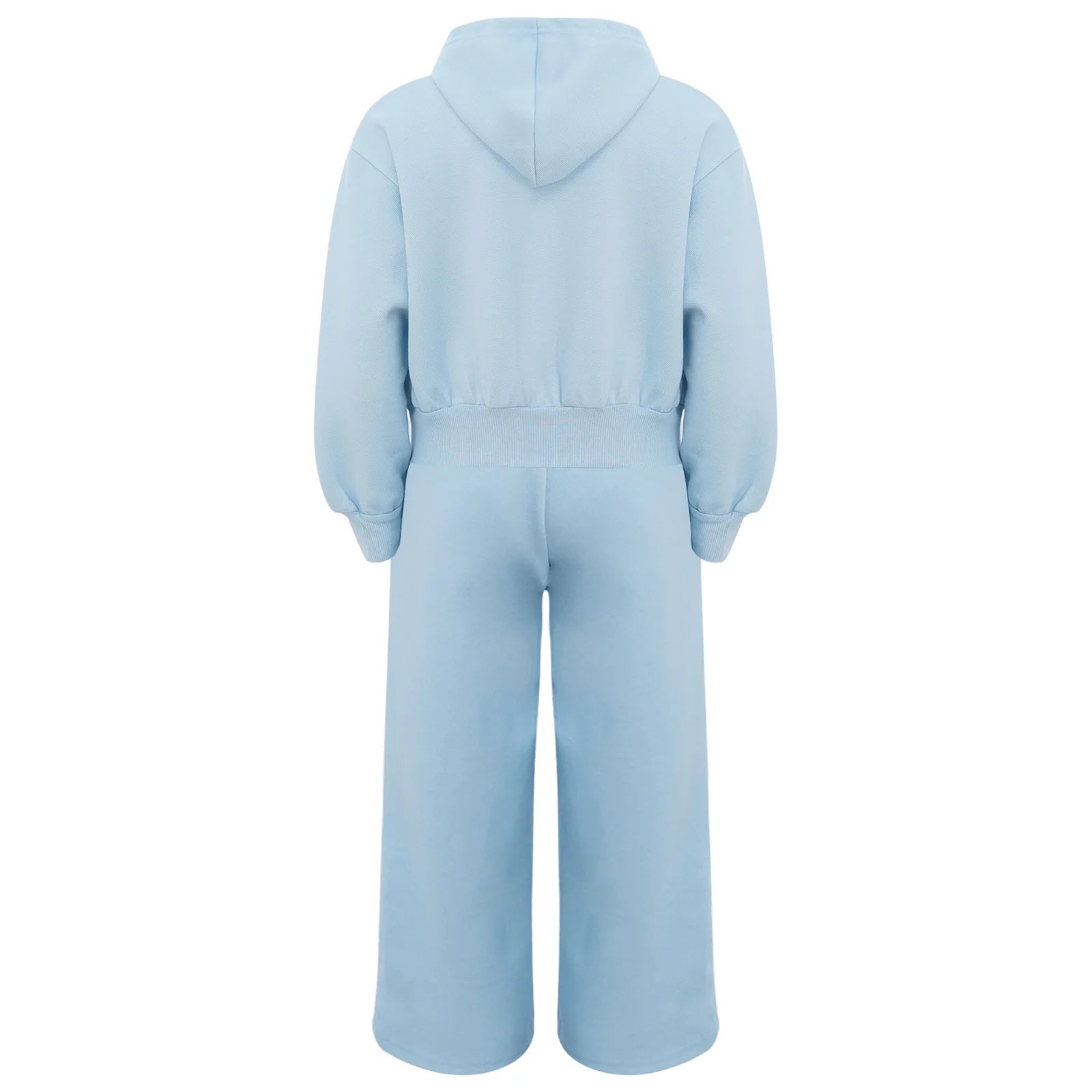 Girls Athletic Tracksuit Set - Hooded Jacket & Wide-Leg Pants for Sports & Active Wear (Ages 5-13)