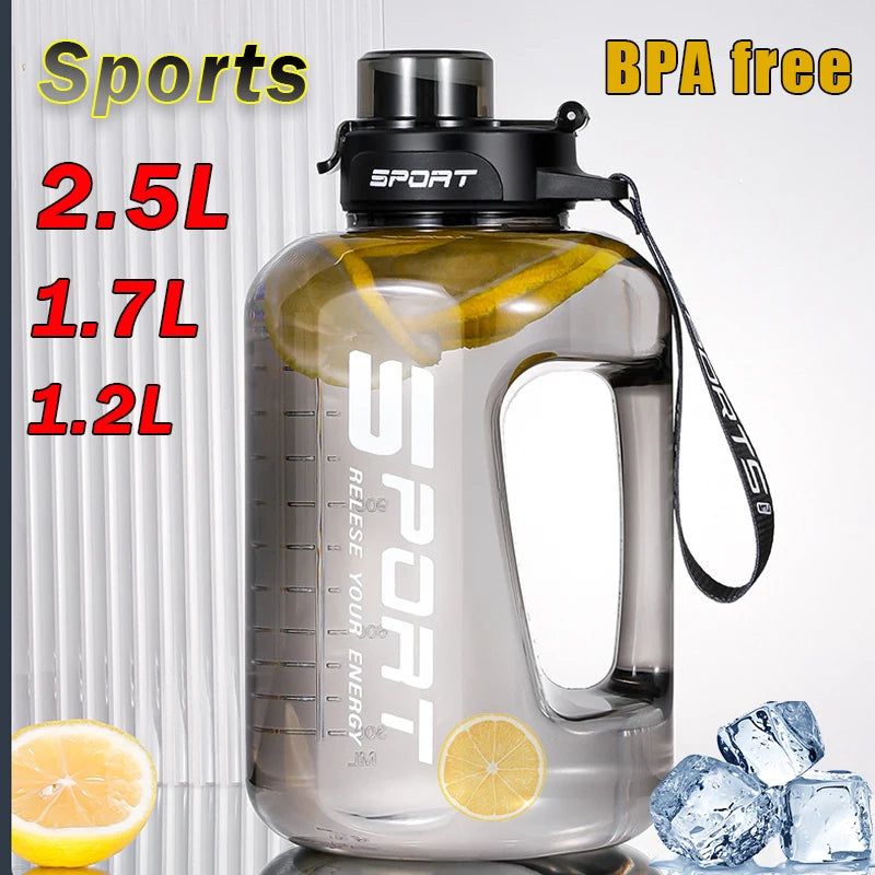 2L Large Capacity Water Bottle with Straw Lid - BPA Free Sports Gym Bottle for Camping & Travel