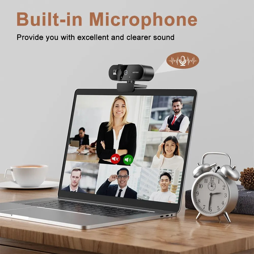 4K Webcam with Autofocus & Microphone - HD USB Camera for PC Laptop Streaming & Video Calls