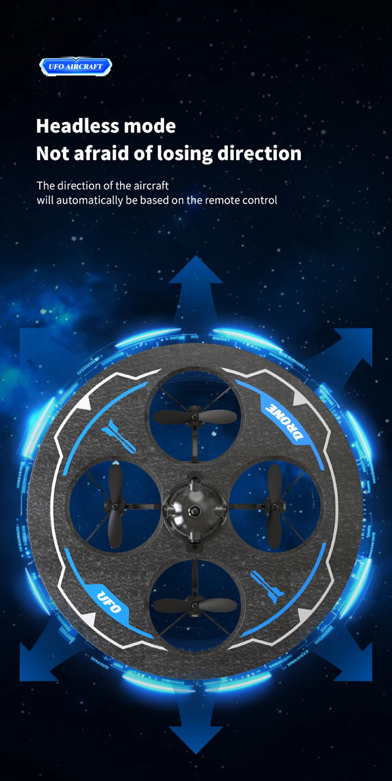 MX85 UFO Mini Drone for Kids - Intelligent Obstacle Avoidance, Safe Foam Design (50g)