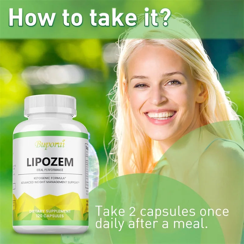 Lipozem Weight Loss Capsules - Raspberry Ketone & Magnesium for Metabolism & Energy