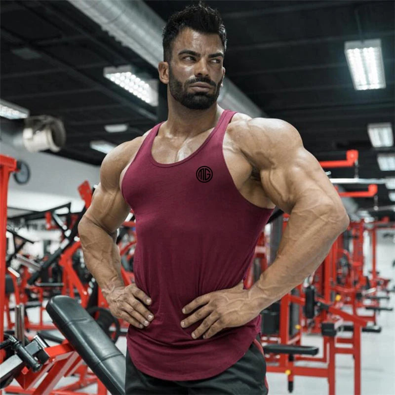 Men's Cotton Sleeveless Workout Tank Top - Gym & Running Vest