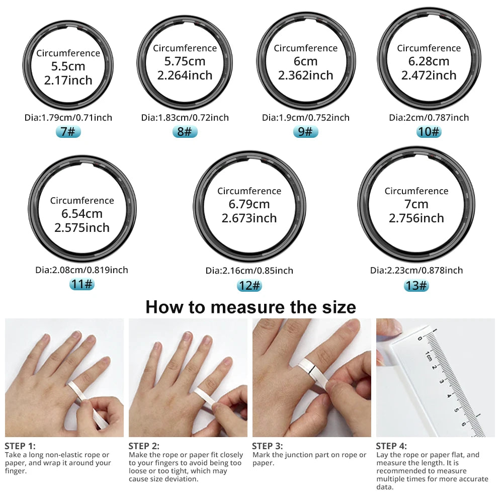 COLMI R12 Smart Ring - Health Tracking Ring with Display Screen & Wireless Charging