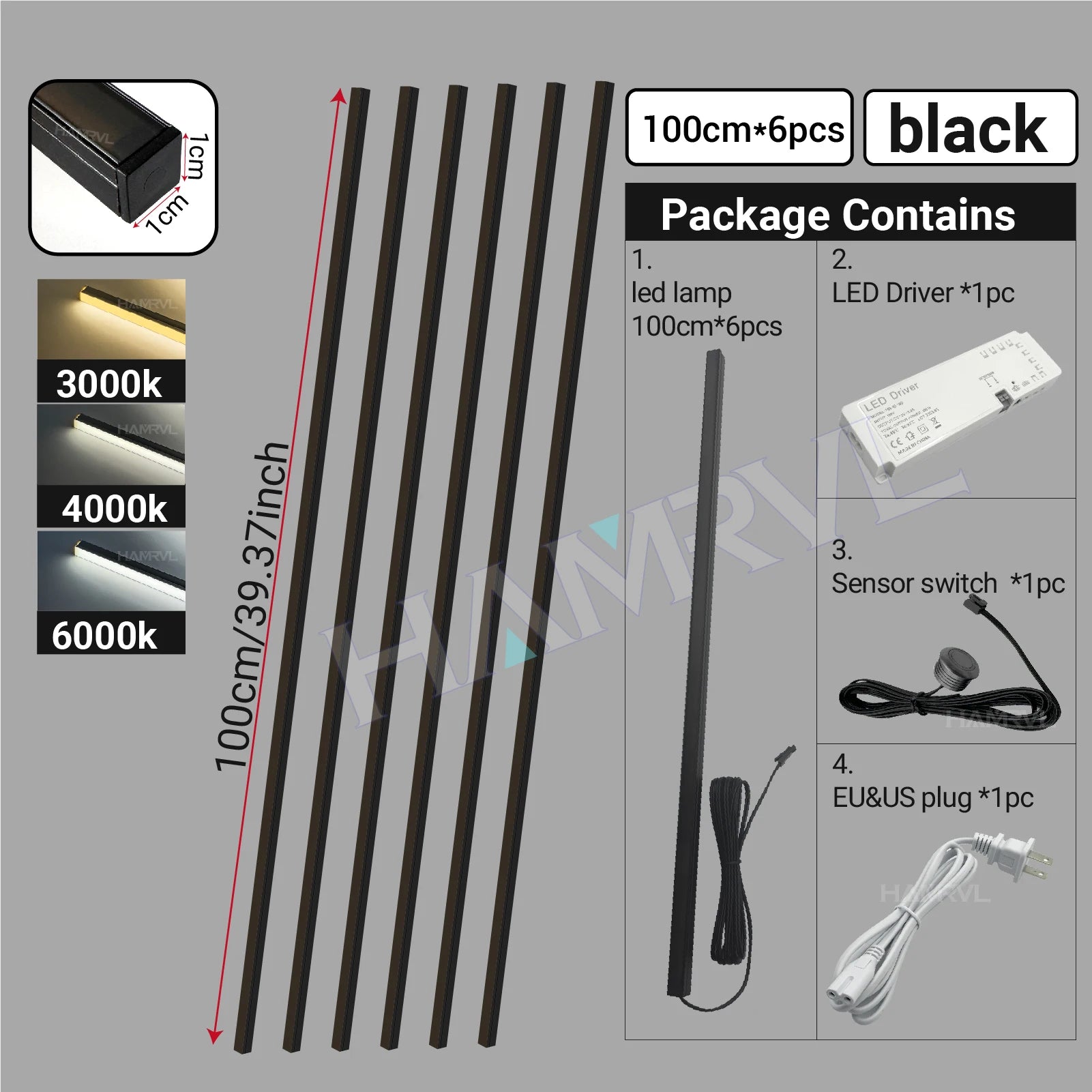 LED Recessed Lighting Strip – Touch Sensor Self-Adhesive for Wood Slat Wall