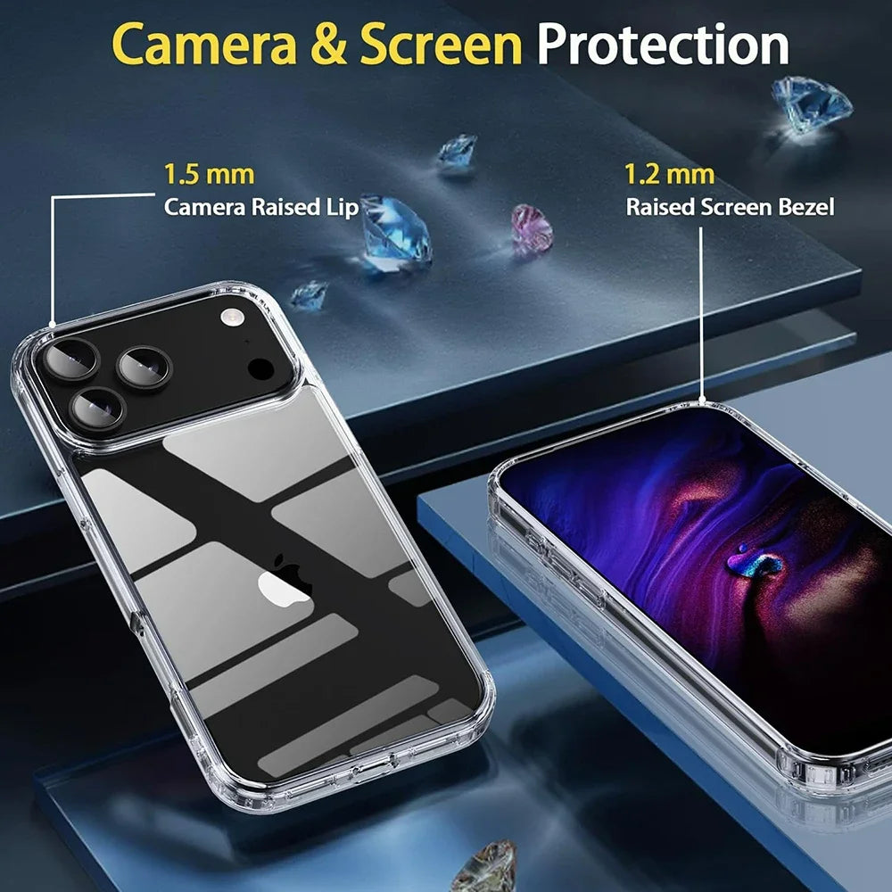 🔥 SALE! Clear Shockproof Case for iPhone 17 Pro Max - Crystal Hybrid Cover