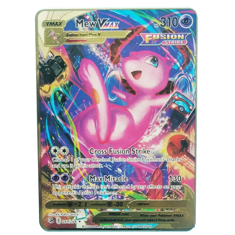 Pokemon Gold Metal Cards – 20 Styles Mewtwo, Pikachu GX & Charizard VMAX Set