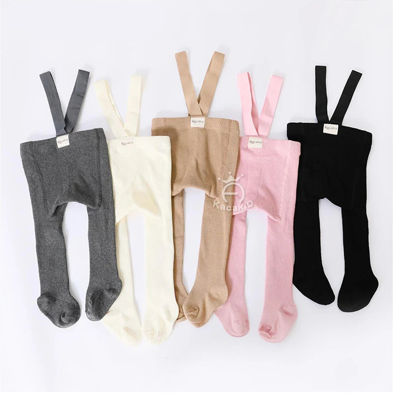 Christmas Baby Knit Suspender Tights 0-24M Infant Toddler High Waist Leggings
