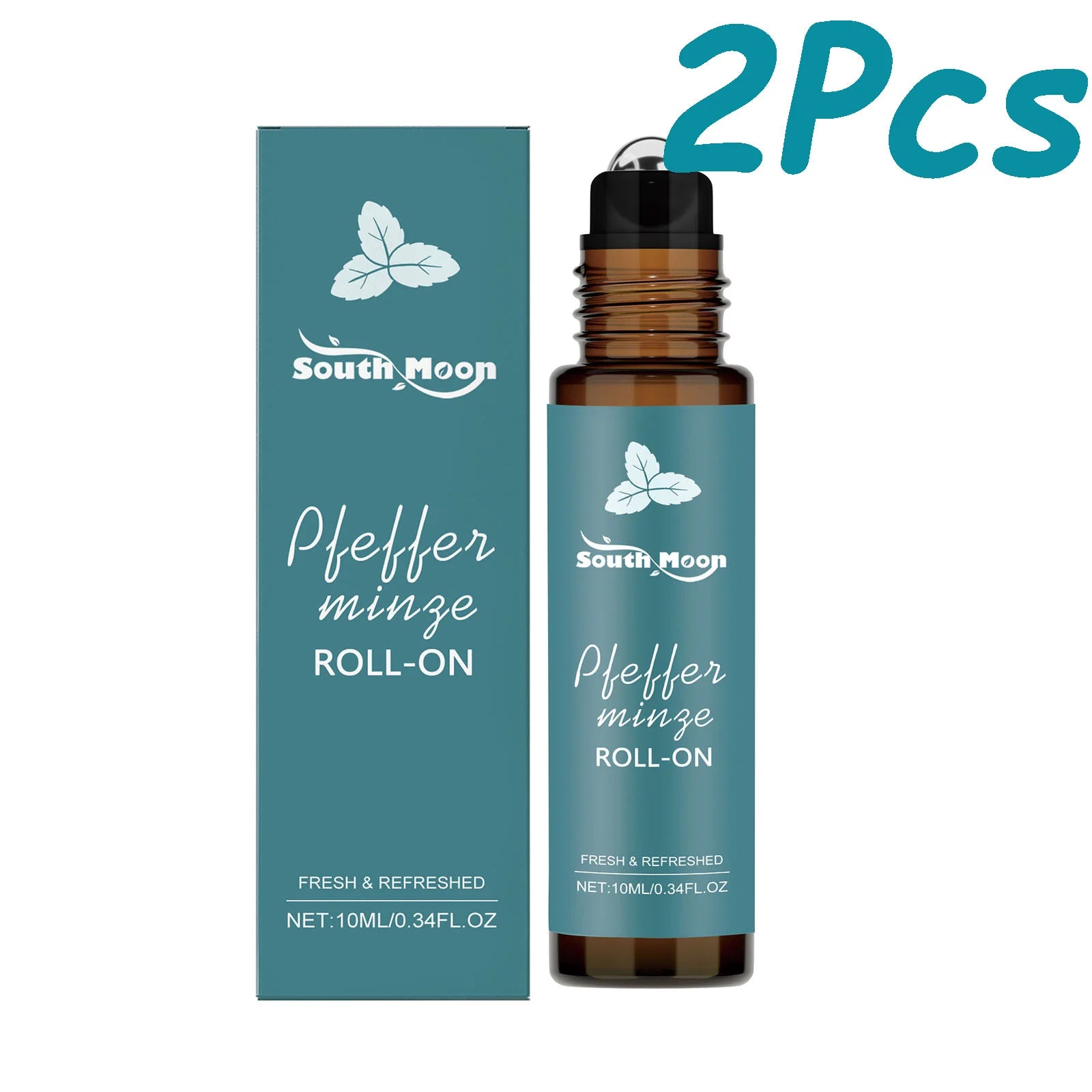 Peppermint Essential Oil Roller - Portable Refreshing Aromatherapy for Relaxation & Massage
