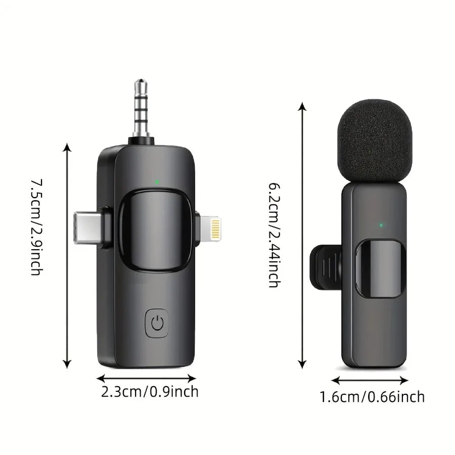 Wireless Mini Lavalier Mic for iPhone Android - Perfect for Video Makers, Live Streaming & Content Creation