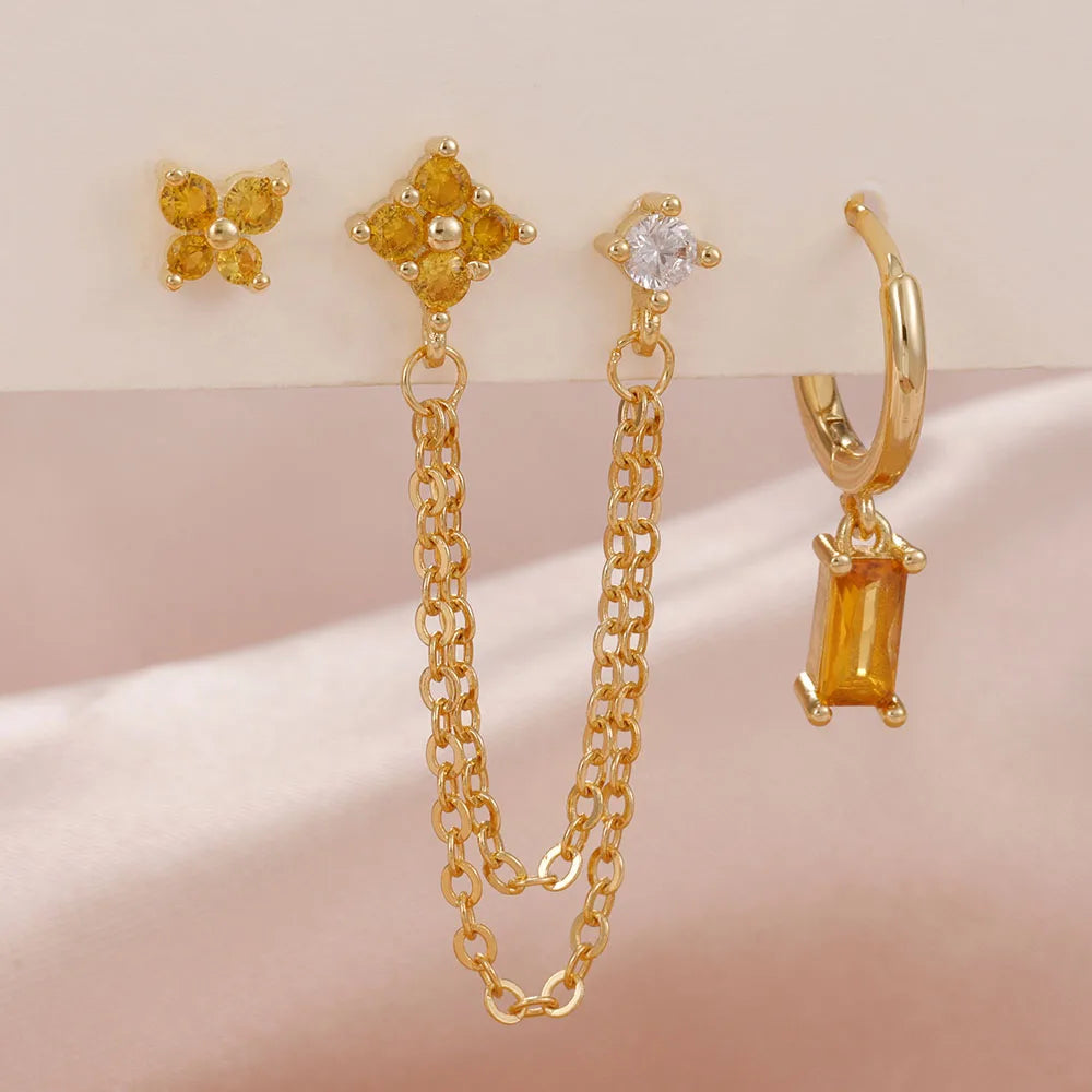 Stainless Steel Constellation Earrings Set – Cartilage Piercing Jewelry