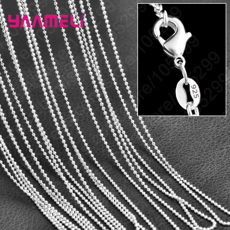 Sterling Silver Link Chain Necklace – Smooth Lobster Clasp Jewelry