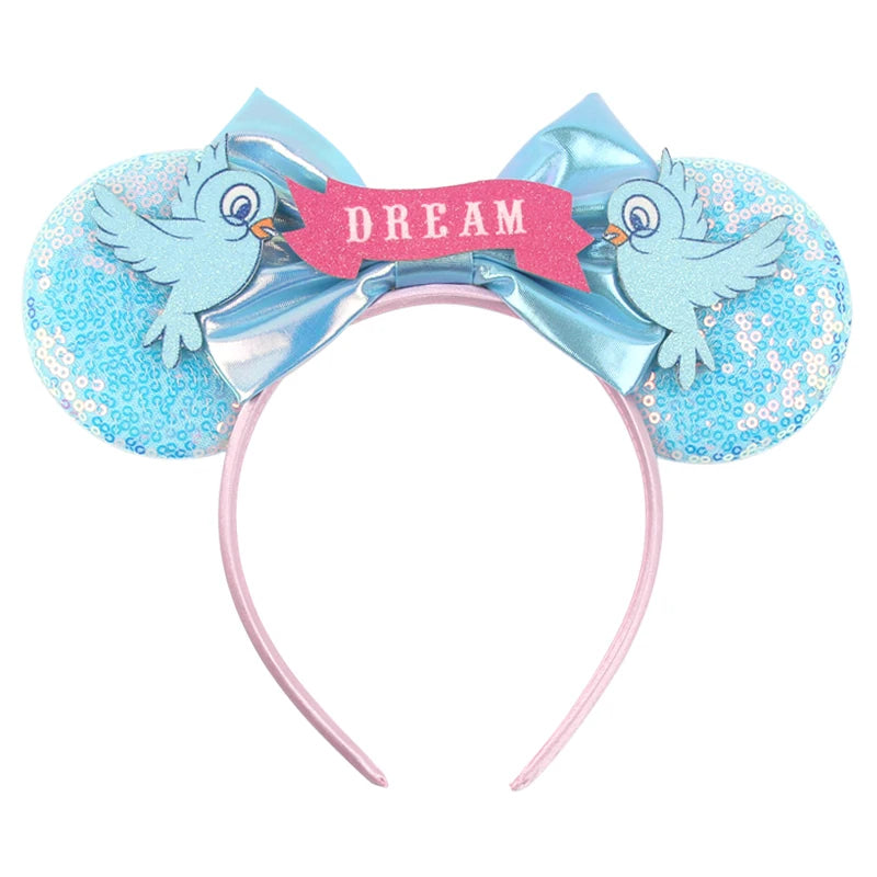 Disney Colorful Sequins Bow Headband – Rainbow Hair Accessory for Girls & Disney Fans