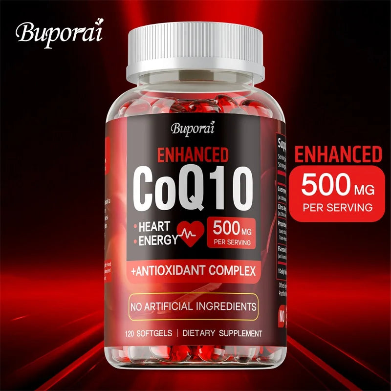 CoQ10 500mg High Potency Supplement - Heart Health, Energy & Anti-Aging Support with Bergamot (120 Capsules)
