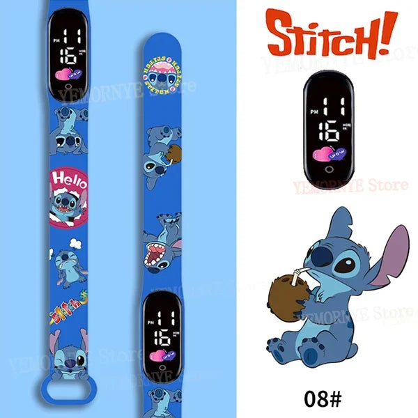 Disney Stitch Digital LED Watch – Kids Sports Watch
