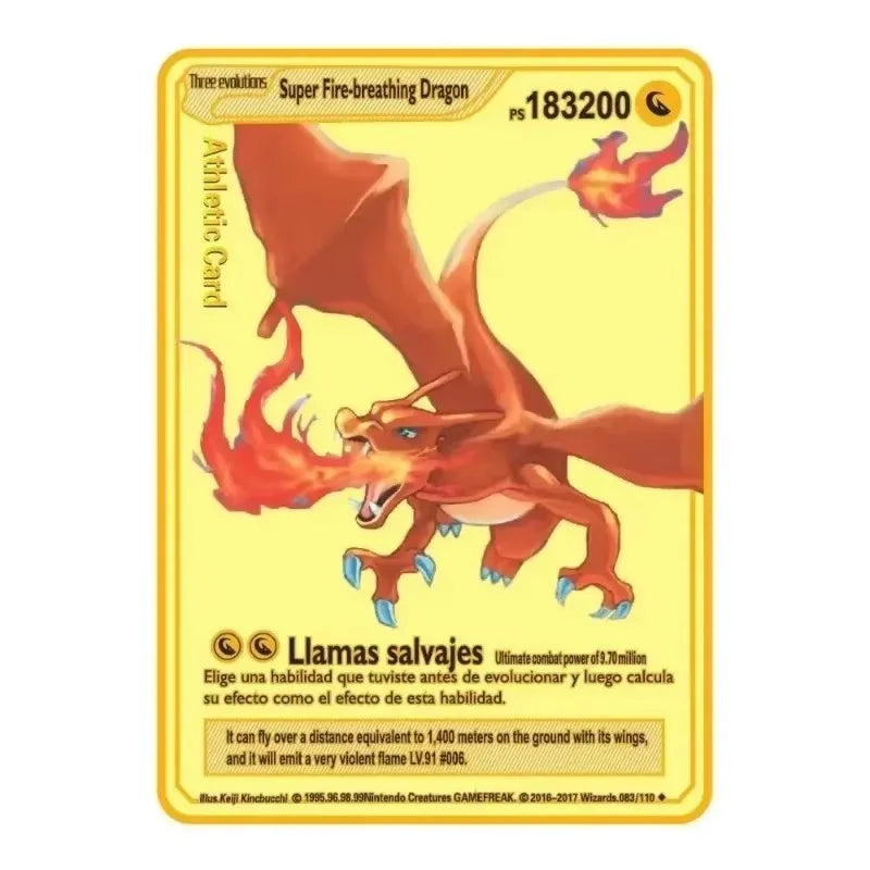 Pokemon Gold Metal Cards – 22 Styles Mewtwo, Pikachu GX & Charizard VMAX Set