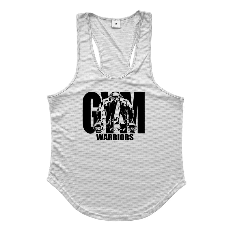 Men's Gym Tank Top - Breathable Mesh Stringer Vest for Bodybuilding & Workout