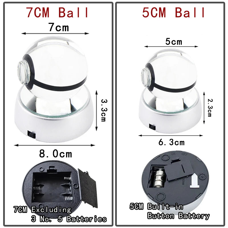 Pokemon Crystal Ball LED Night Light – Anime Lamp