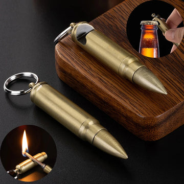 Permanent Match Lighter with Bottle Opener – Refillable Metal Keychain Lighter for Camping & EDC