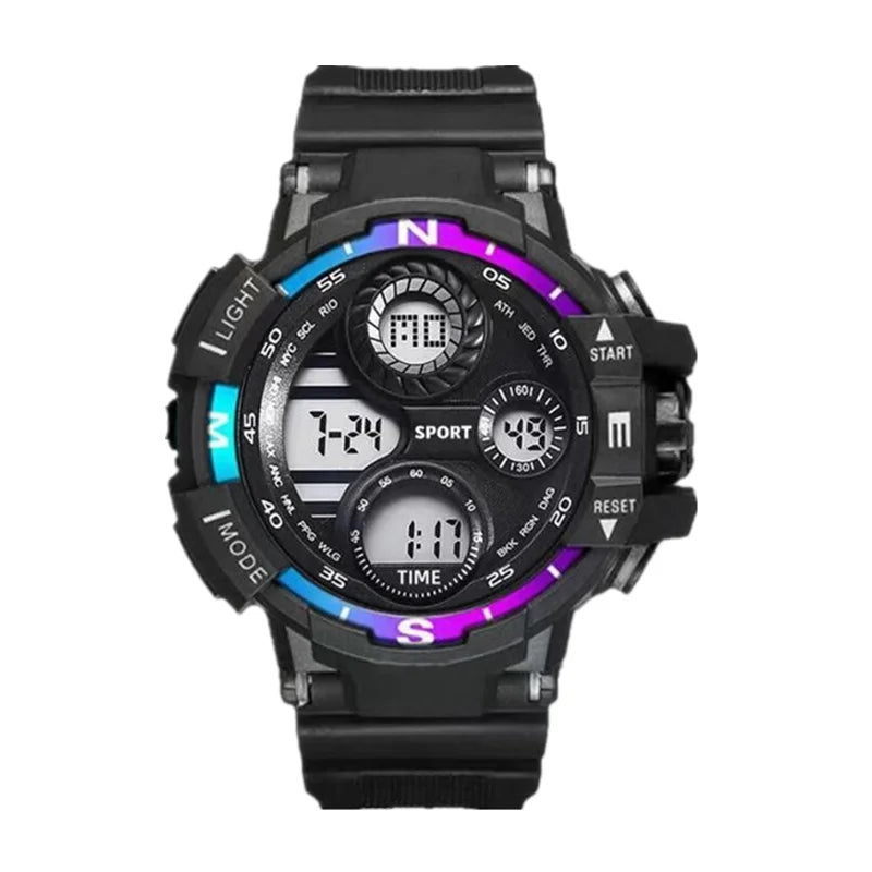 Men's Digital Sports Watch - LED Night Light Electronic Watch for Students & Teens