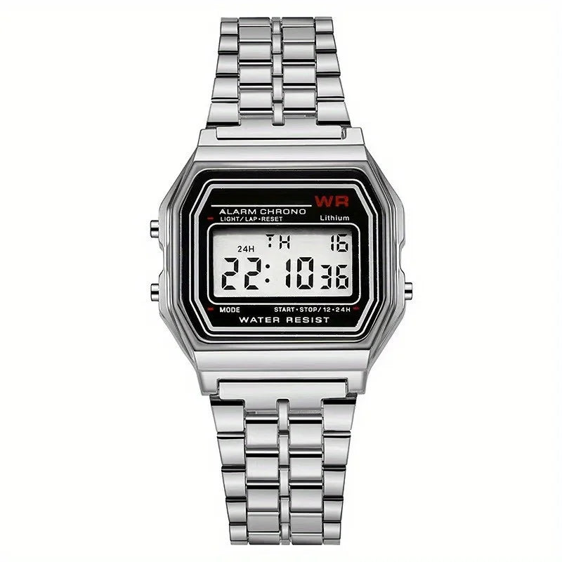 F91W Digital Sports Watch - LED Multi-Function Steel Band Watch for Men & Women