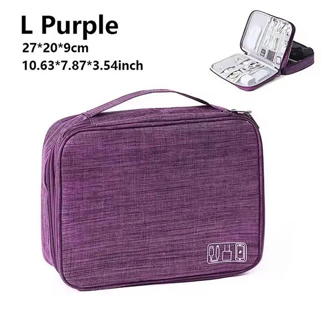 Waterproof Cable Storage Bag – Portable Electronic Travel Organizer