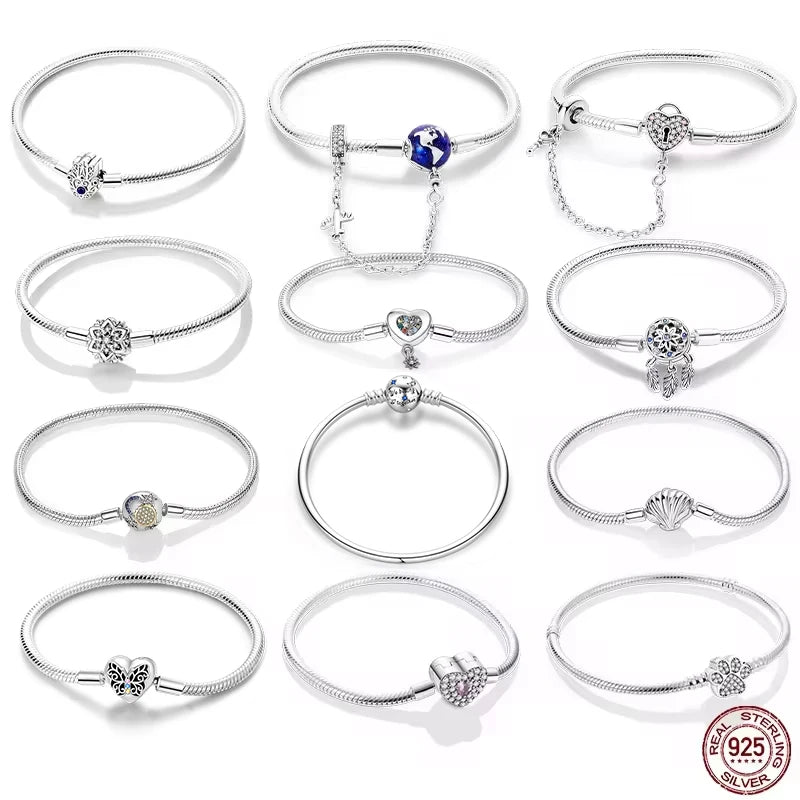 Silver Star Moon Clover Bracelet – DIY Charm Birthday Jewelry
