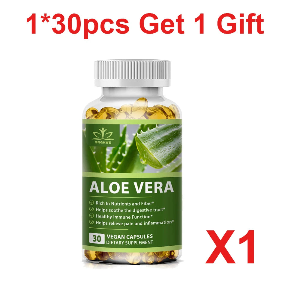 Organic Aloe Vera Weight Loss Capsules - Fast Fat Burning & Detox for Beauty & Health