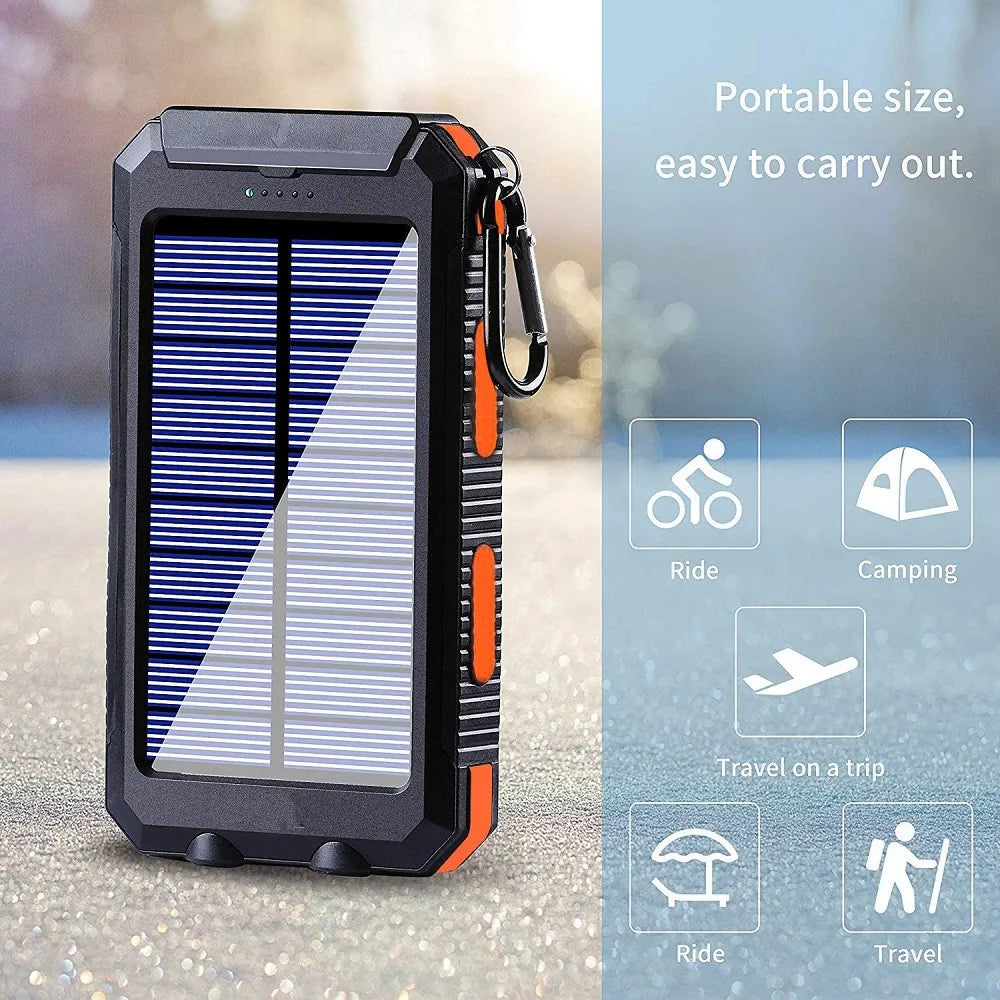 Solar 80000mAh Portable Power Bank with LED Light