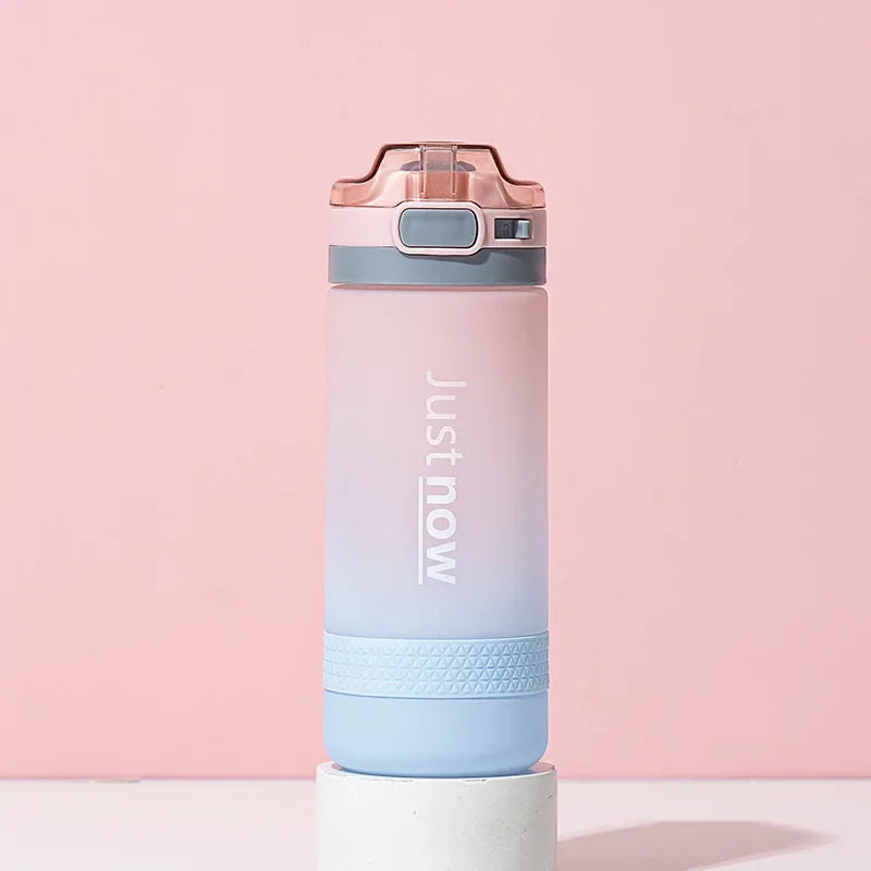600ml Water Bottle with Straw - BPA-Free Portable Sports Bottle for Outdoor Activities