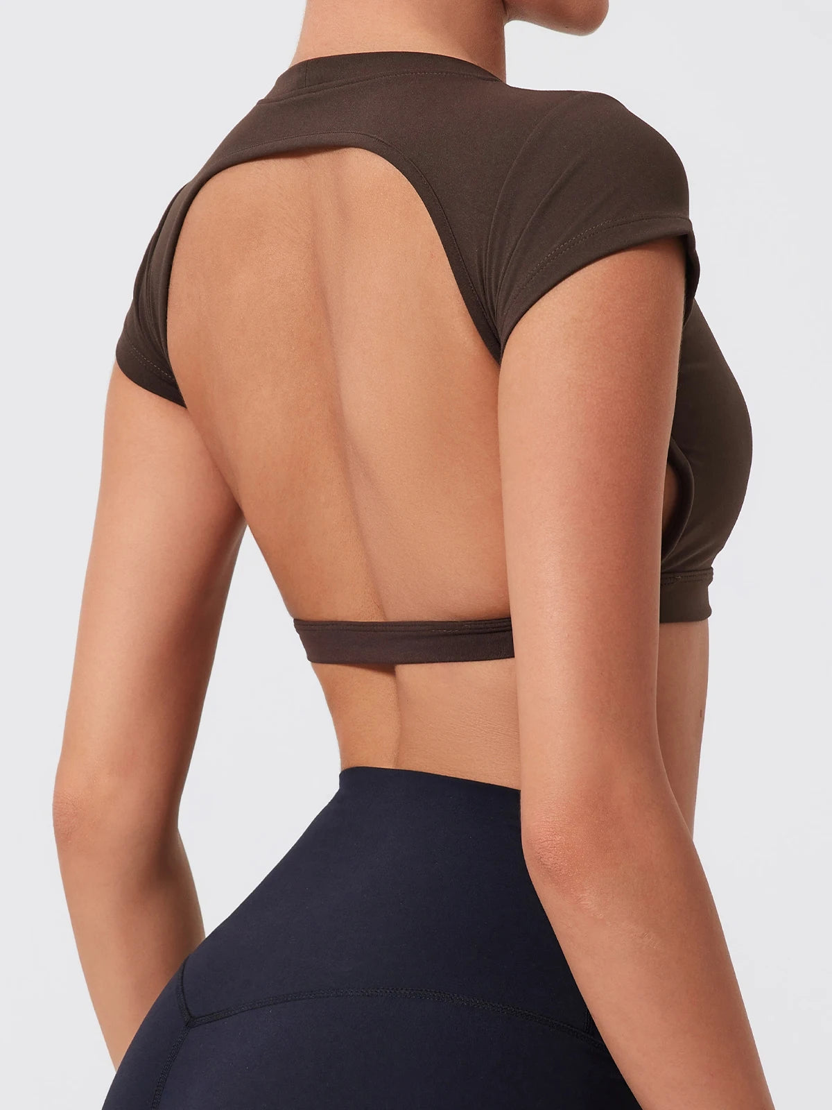 Women's Athletic Crop Top - Quick-Dry Backless Workout Top for Yoga, Gym & Fitness