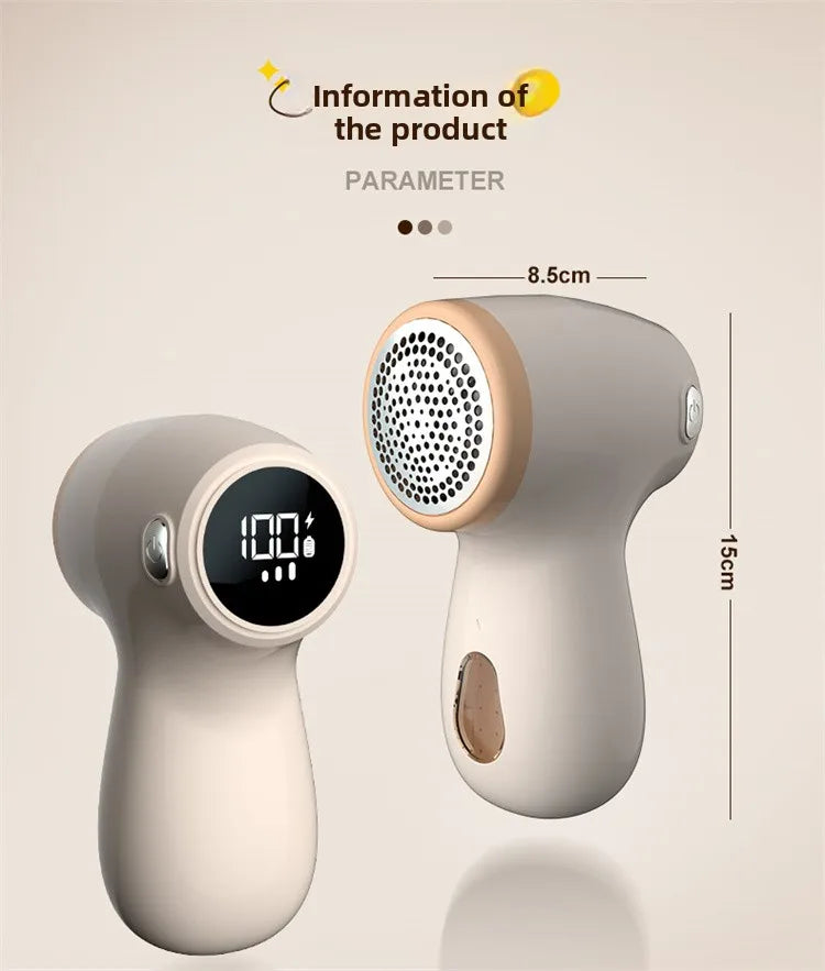 Electric Fabric Shaver - USB Rechargeable Lint Remover with LED Display for Clothes