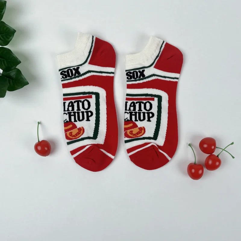 Funny Food Print Socks Unisex Casual Socks