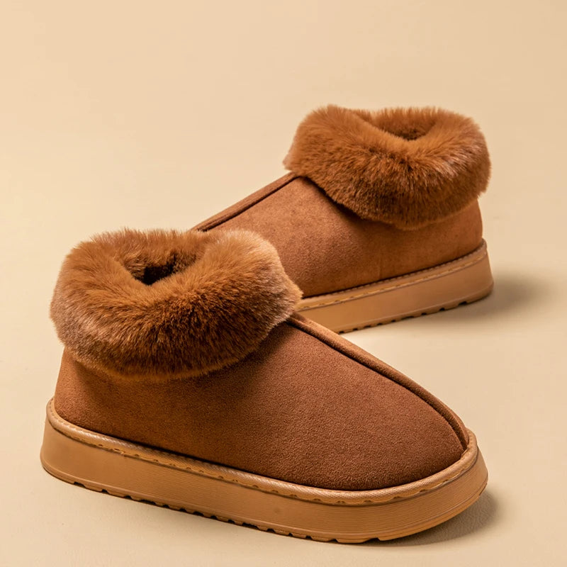 Women's Winter Slippers - Non-Slip Plush Fleece Lined Indoor House Shoes with Soft Sole