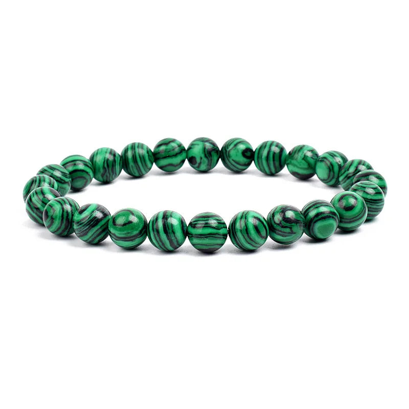 Natural Stone Beads Bracelet – Amethyst, Quartz, Jade & Agate Healing Bangle